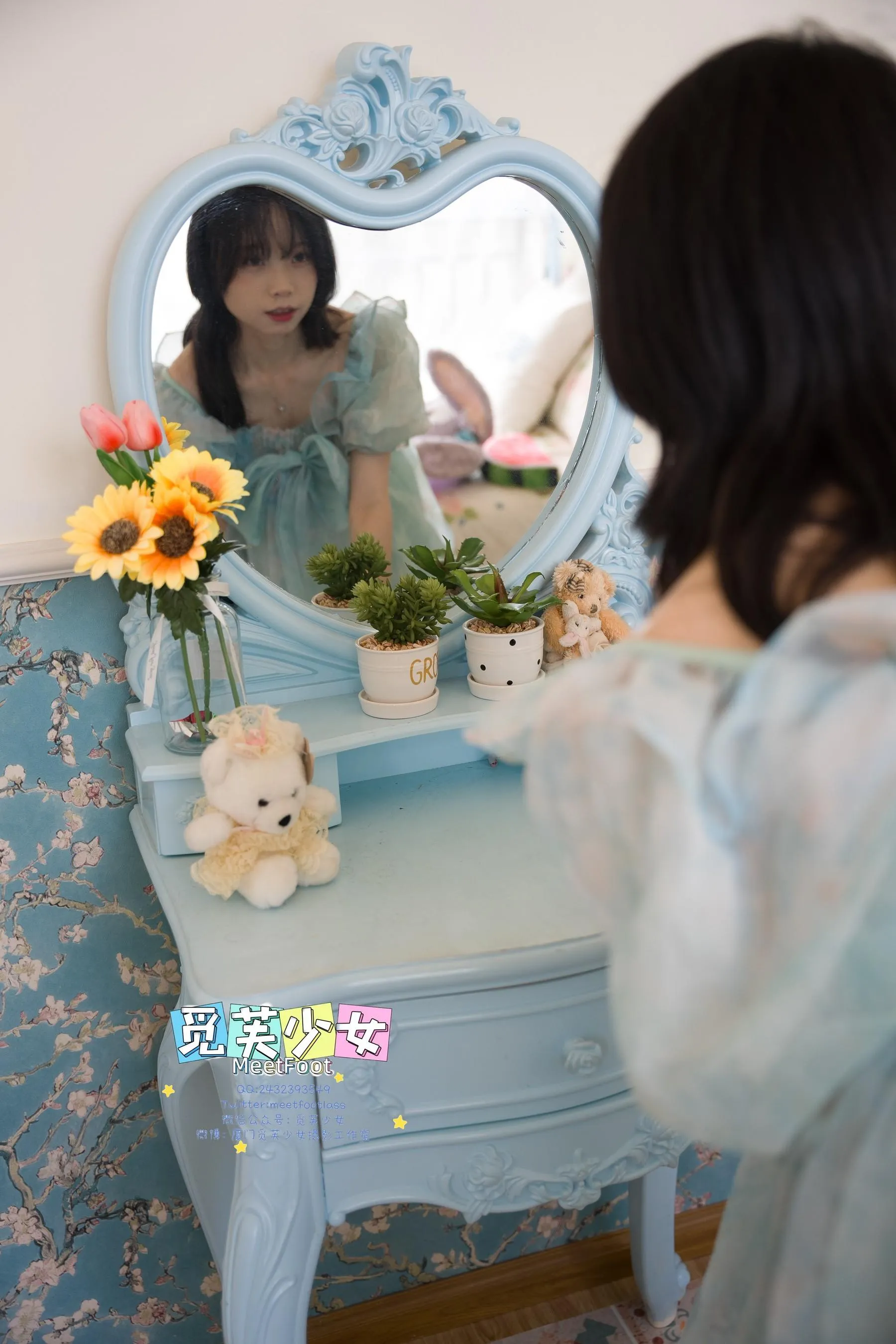 觅芙少女 NO.033 小婉-一袭蓝色纱裙构筑今晚浪漫的梦境-PIC [249P]插图